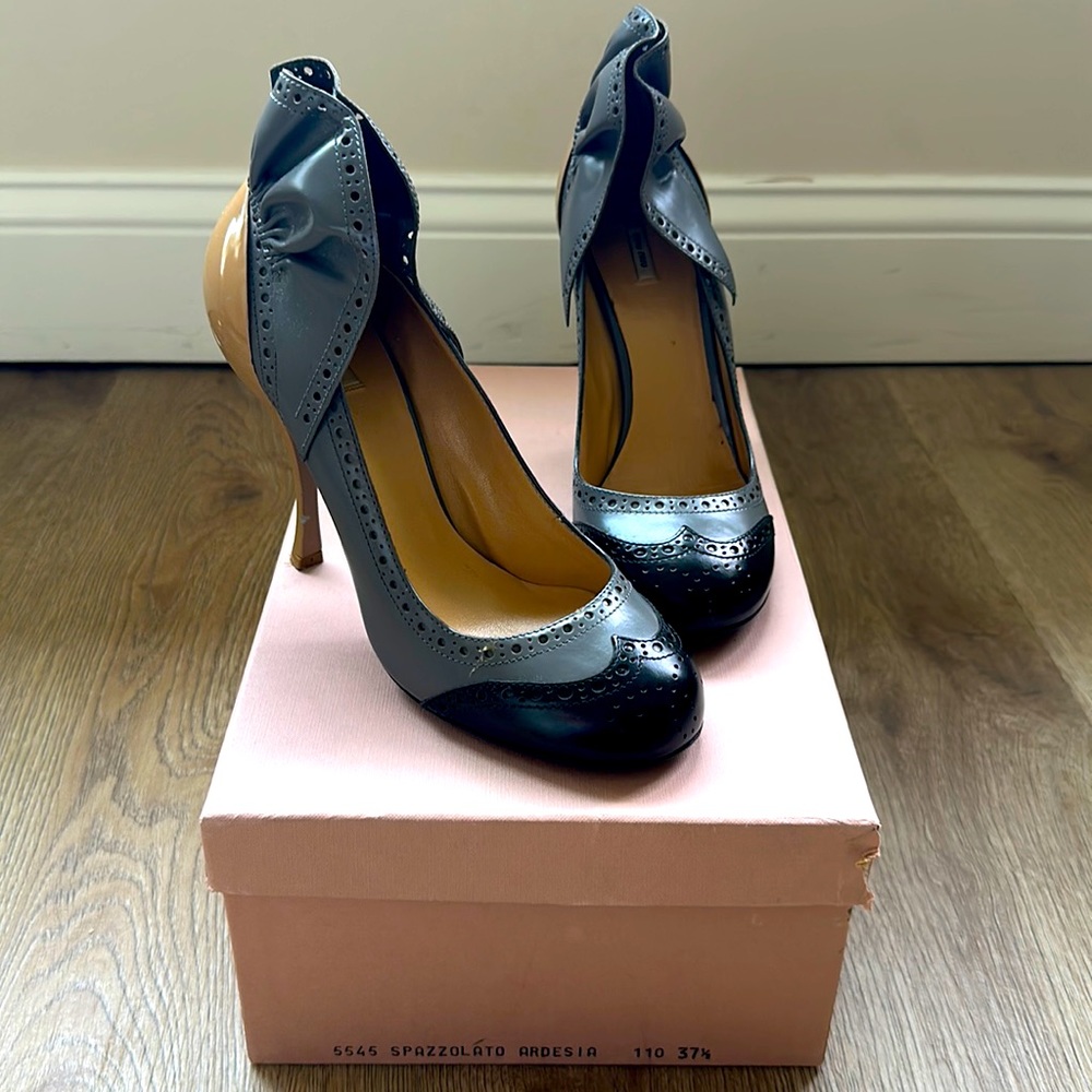 Miu Miu 7 Ultimate Ruffle Ankle Heel-